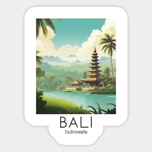 A Vintage Travel Illustration of Bali - Indonesia Sticker